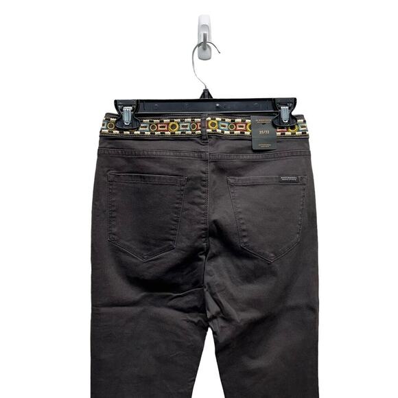 Scotch & Soda Grommet Embroidered‎ Waist Belt Pants Black - Picture 5 of 9